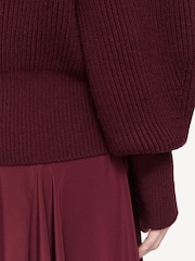 Joseph Red Open Collar Merino Wool Jumper - Image 6 of 8
