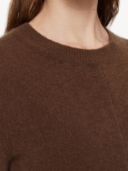 Joseph Brown Brushed Cashmere Midi Dress - Image 3 of 5