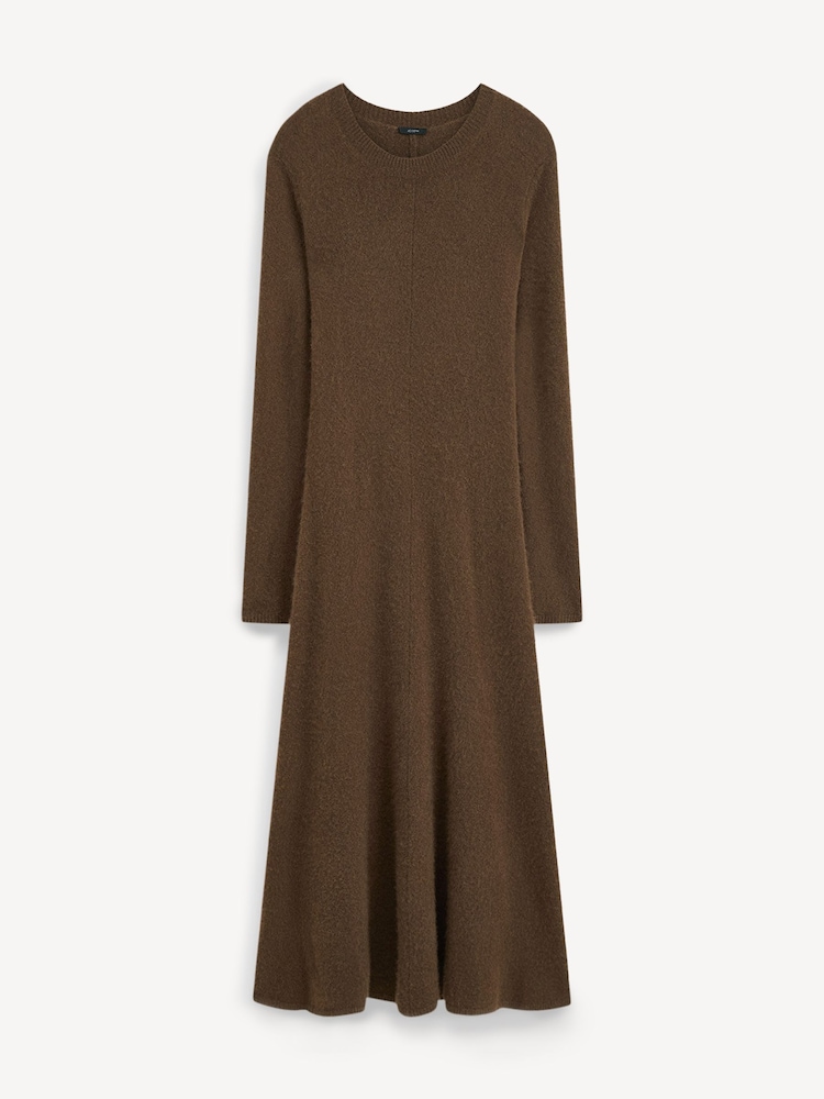 Joseph Brown Brushed Cashmere Midi Dress - Image 5 of 5