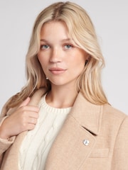 U.S. Polo Assn Brown U.S. Polo Assn. Womens Herringbone Double Breasted Coat - Image 3 of 7