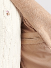 U.S. Polo Assn Brown U.S. Polo Assn. Womens Herringbone Double Breasted Coat - Image 4 of 7