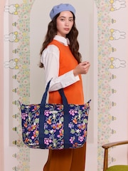 Cath Kidston Navy Botanical Miffy Overnight Bag - Image 1 of 13