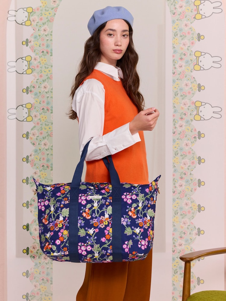 Cath Kidston Navy Botanical Miffy Overnight Bag - Image 1 of 13