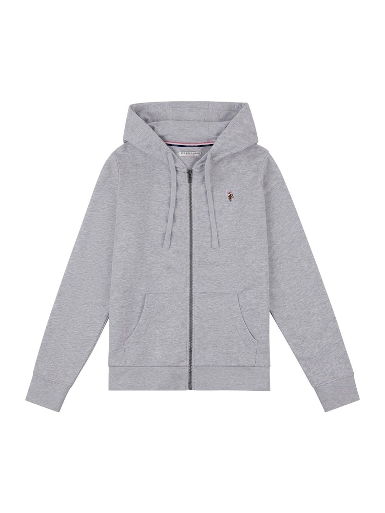 U.S. Polo Assn. Womens Grey Zip Through Hoodie - Image 5 of 7