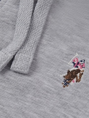 من U.S. Polo Assn. رمادي - هودي بسحاب كامل للنساء - صورة 7 من 7
