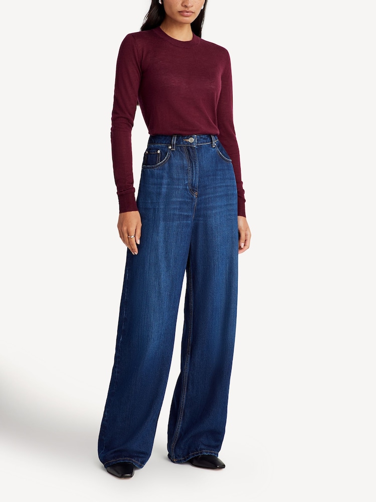 Joseph Red Round Neck Cashair Cashmere Jumper - Image 2 of 5