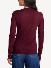 Joseph Red Round Neck Cashair Cashmere Jumper - Image 4 of 5