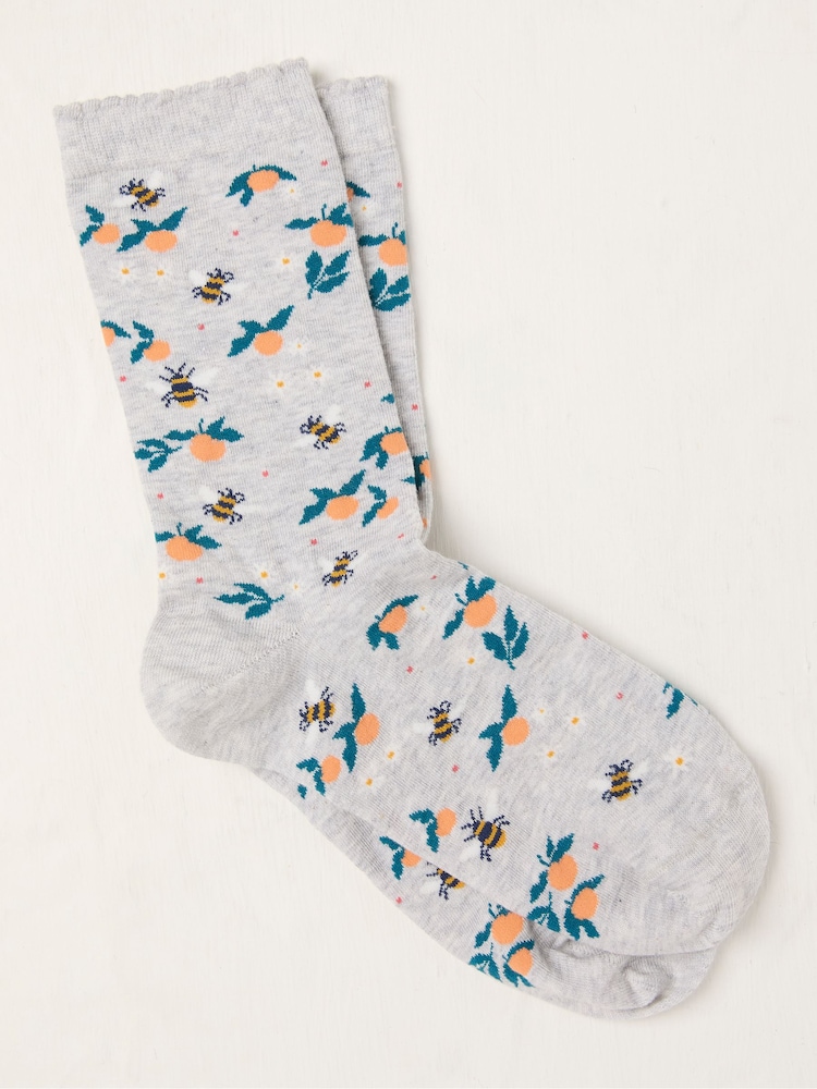 FatFace Grey Bee Socks - Image 1 of 2