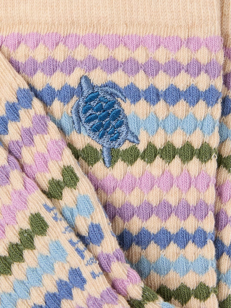 FatFace Oatmeal Embroidered Turtle Socks - Image 2 of 2