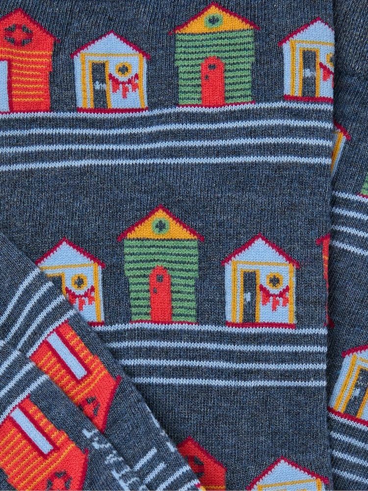 FatFace Blue Beach Hut Socks - Image 2 of 2
