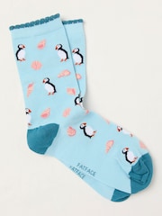 FatFace Blue Puffin Socks - Image 1 of 2