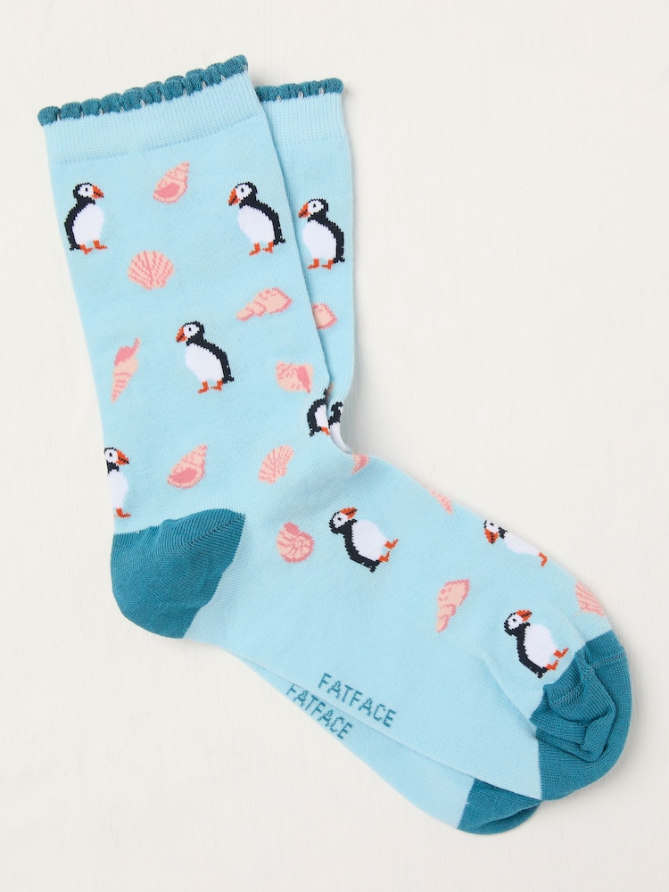 FatFace Blue Puffin Socks - Image 1 of 2