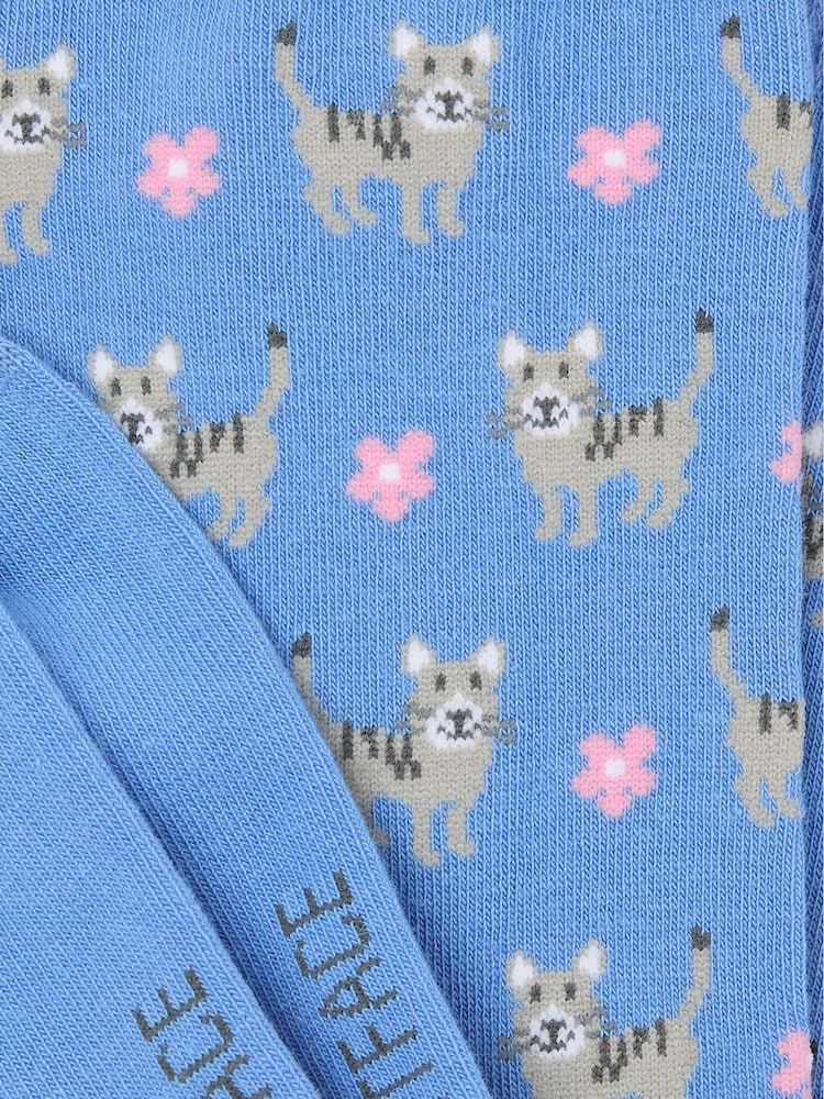 FatFace Blue Cat Socks - Image 2 of 2