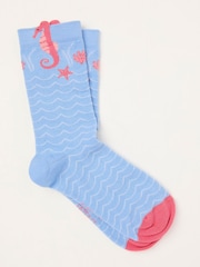 FatFace Blue Seahorse Socks - Image 1 of 2
