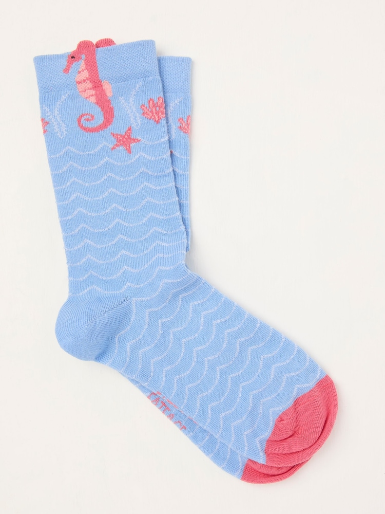 FatFace Blue Seahorse Socks - Image 1 of 2