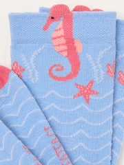 FatFace Blue Seahorse Socks - Image 2 of 2