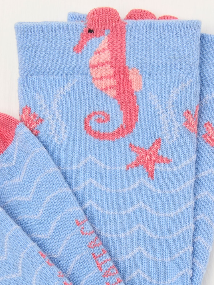 FatFace Blue Seahorse Socks - Image 2 of 2