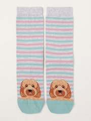 FatFace Grey Dog Toe Socks - Image 1 of 2
