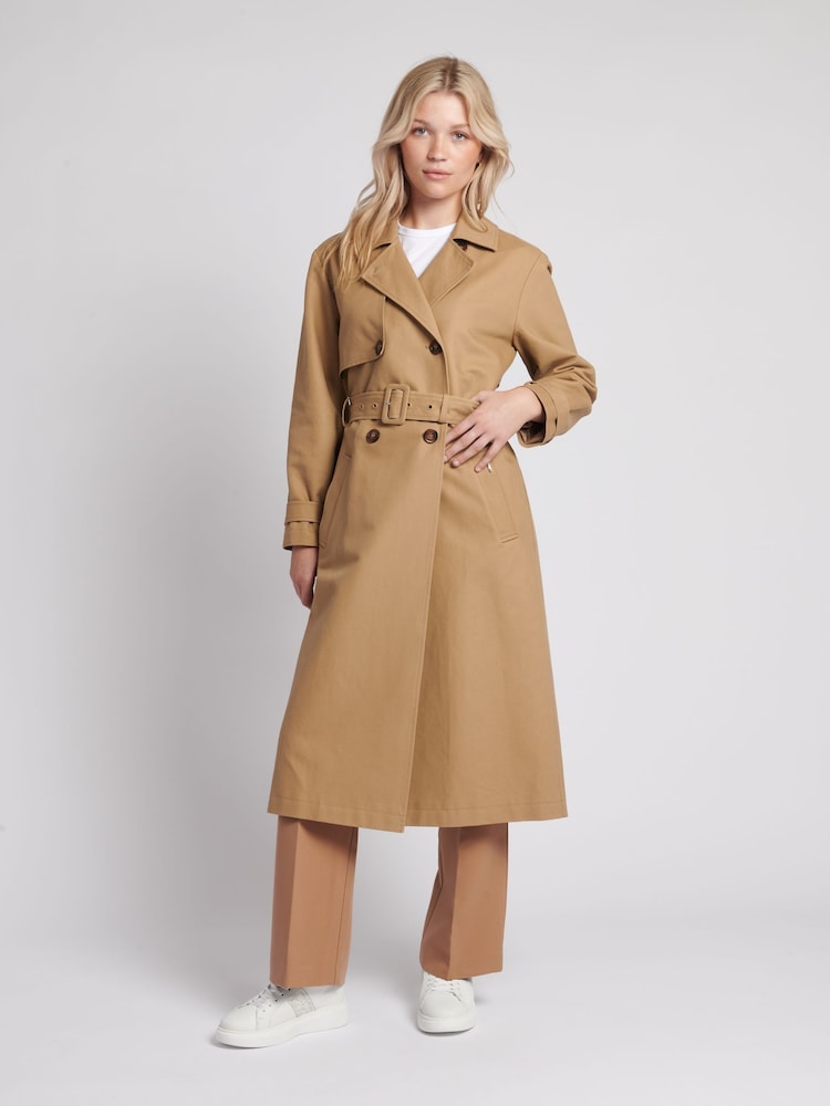 Naturalny - Damski trencz U.s. Polo Assn. w 100% z bawełny - Image 1 of 17