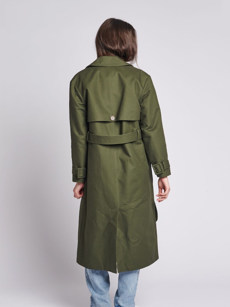 U.S. Polo Assn. Green Womens Trench 100% Cotton Coat - Image 3 of 6