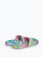 Hype Pink Leopard Floral Sliders - Image 2 of 8