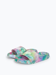 Hype Pink Leopard Floral Sliders - Image 3 of 8
