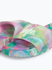 Hype Pink Leopard Floral Sliders - Image 7 of 8