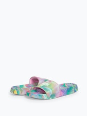 Hype Pink Leopard Floral Sliders - Image 8 of 8