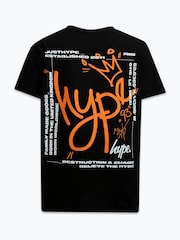 Hype. Boys Multi Dust Explosion 100% Cotton Black Swim T-Shirt - Image 2 of 4