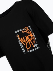 Hype. Boys Multi Dust Explosion 100% Cotton Black Swim T-Shirt - Image 3 of 4