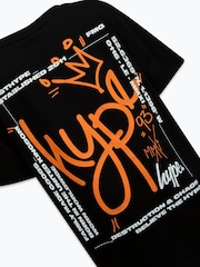 Hype. Boys Multi Dust Explosion 100% Cotton Black Swim T-Shirt - Image 4 of 4