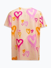 Hype. Girls Orange Heart Drips 100% Cotton T-Shirt - Image 2 of 3