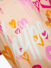 Hype. Girls Orange Heart Drips 100% Cotton T-Shirt - Image 3 of 3