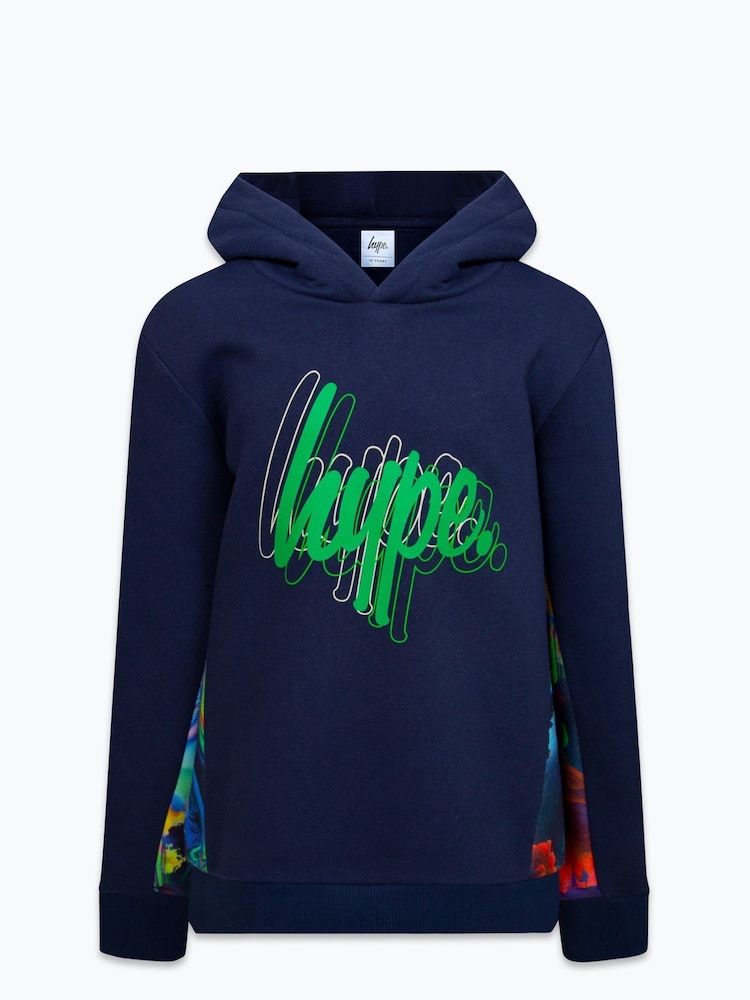 Hype. Boys Blue Graffiti Boxy Hoodies - Image 1 of 4