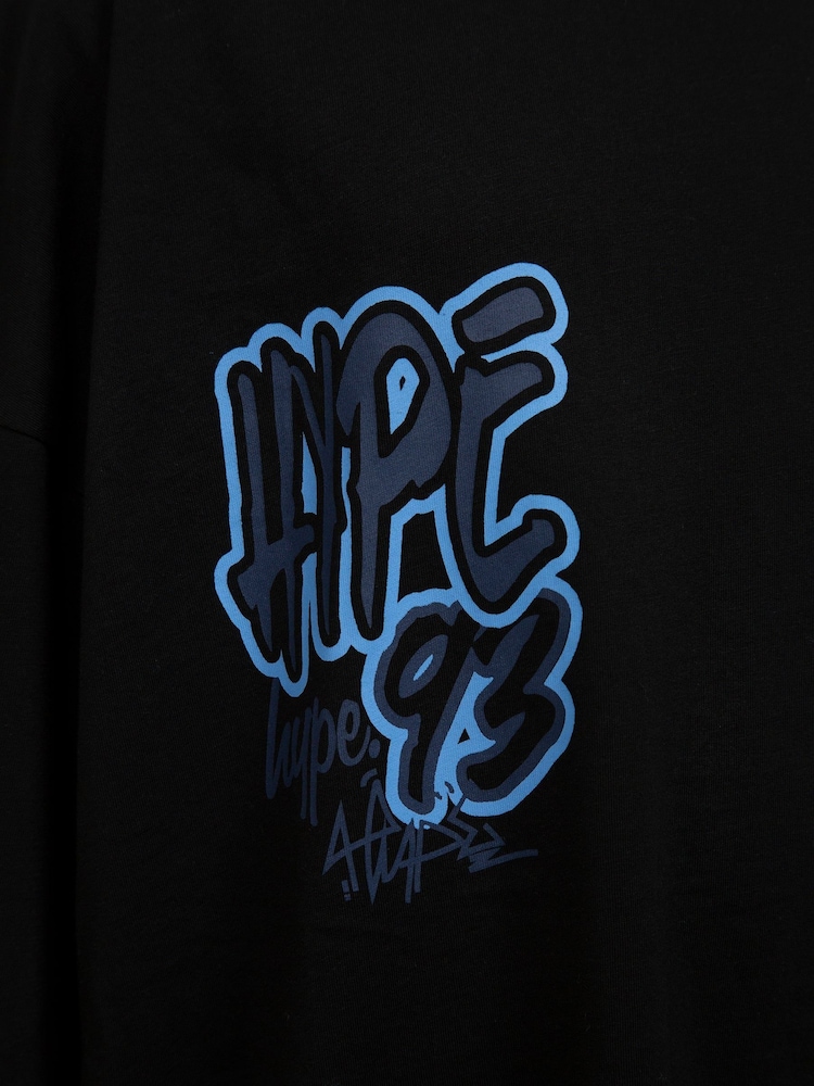 Hype. Boys Graffiti Boxy 100% Cotton White T-Shirt - Image 4 of 4