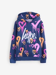 Hype. Girls Blue Heart Drips Hoodie - Image 1 of 3