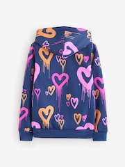 Hype. Girls Blue Heart Drips Hoodie - Image 2 of 3
