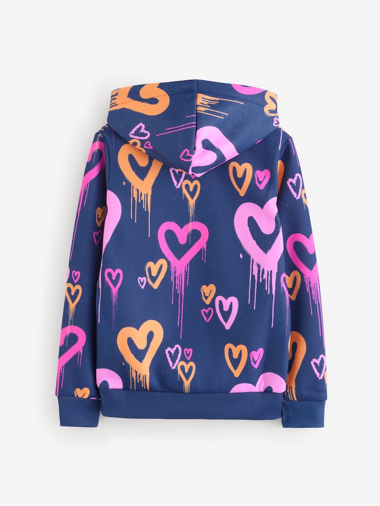 Hype. Girls Blue Heart Drips Hoodie - Image 2 of 3