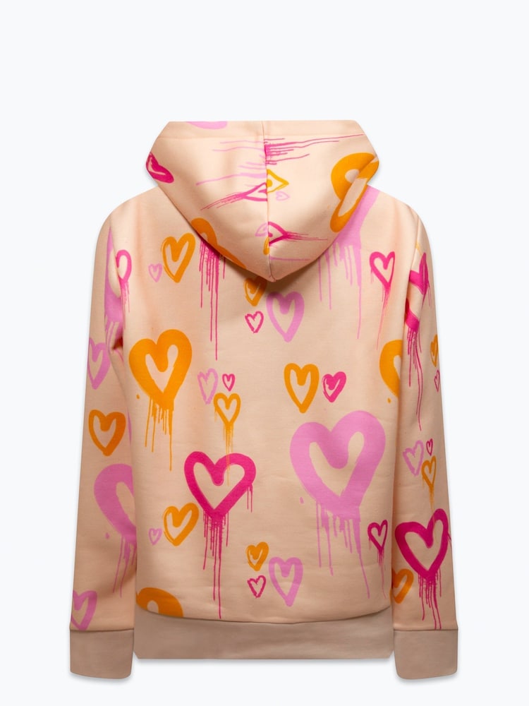 Hype. Girls Orange	Heart Hoodie - Image 2 of 3