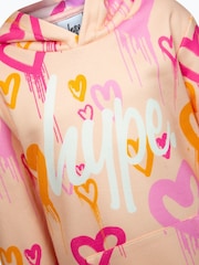 Hype. Girls Orange	Heart Hoodie - Image 3 of 3