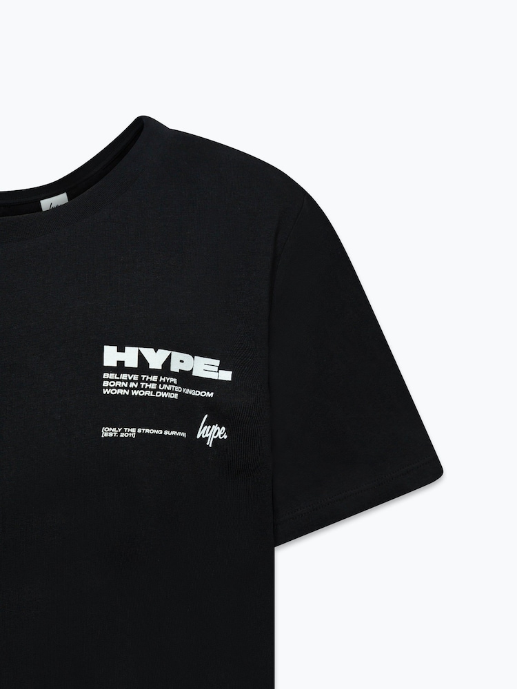 Hype. Kids Block 100% Cotton Black T-Shirt - Image 3 of 4