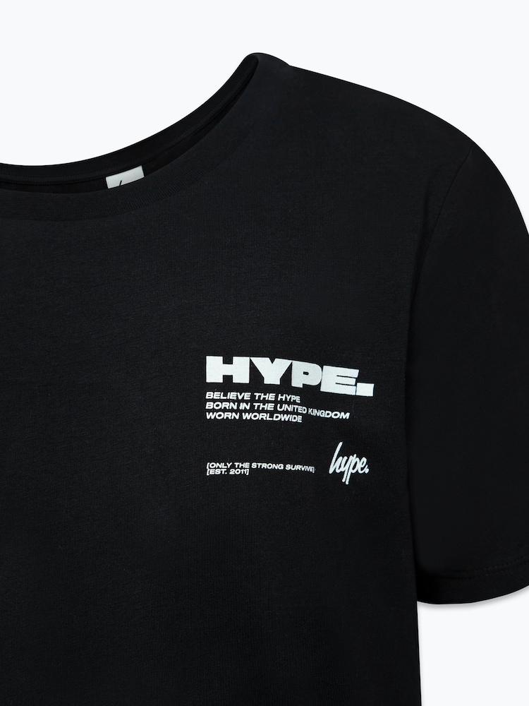 Hype. Kids Block 100% Cotton Black T-Shirt - Image 4 of 4
