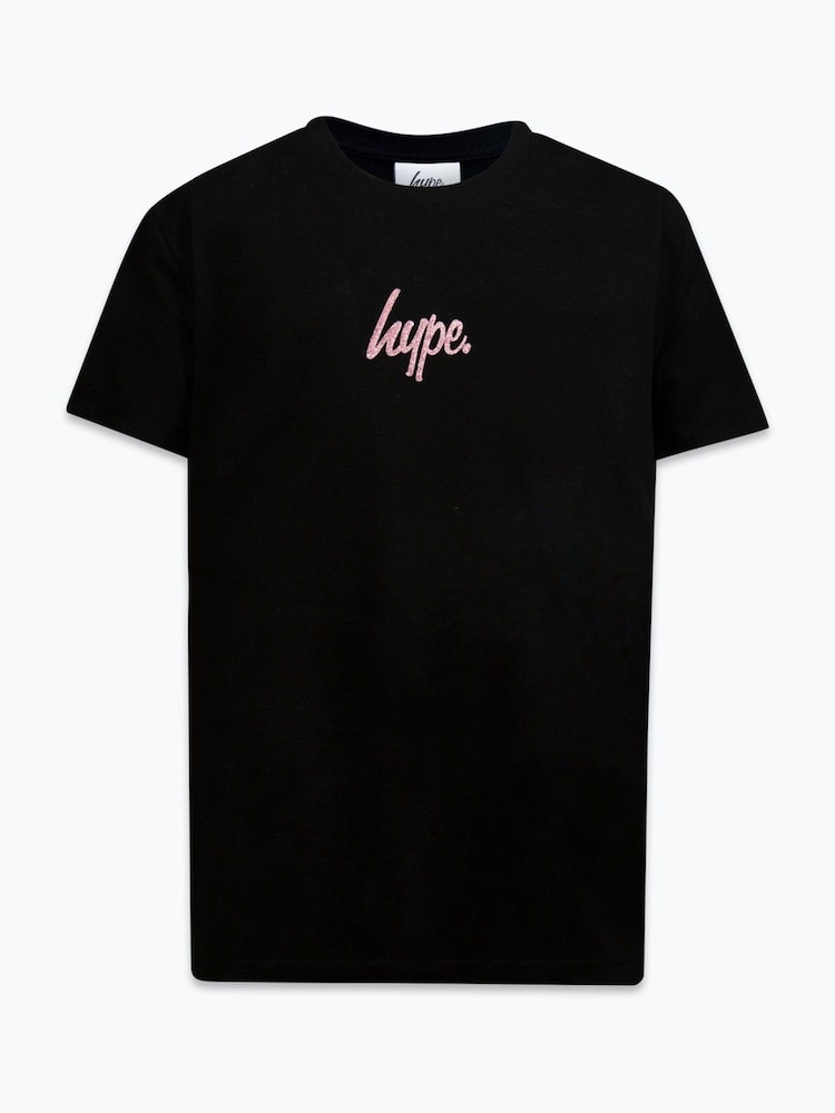 Hype. Girls Fairy Forest 100% Cotton Black T-Shirt - Image 1 of 4