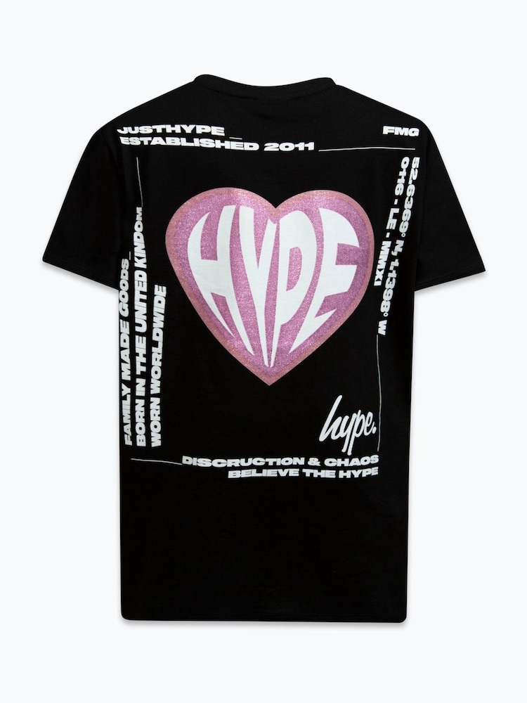 Hype. Girls Fairy Forest 100% Cotton Black T-Shirt - Image 2 of 4