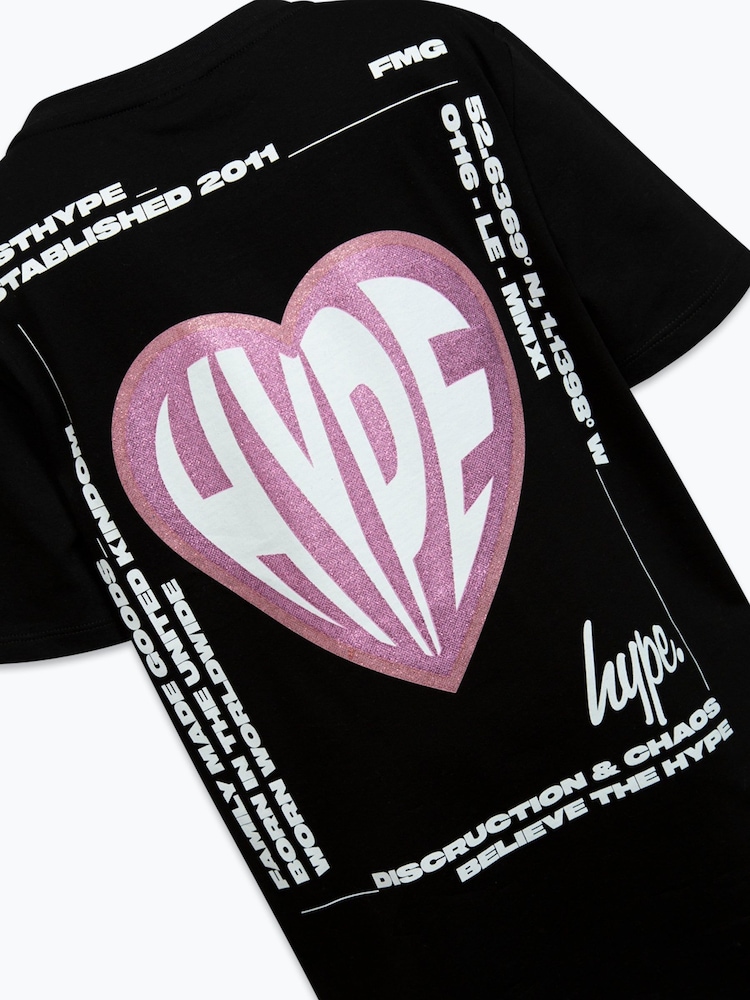 Hype. Girls Fairy Forest 100% Cotton Black T-Shirt - Image 4 of 4