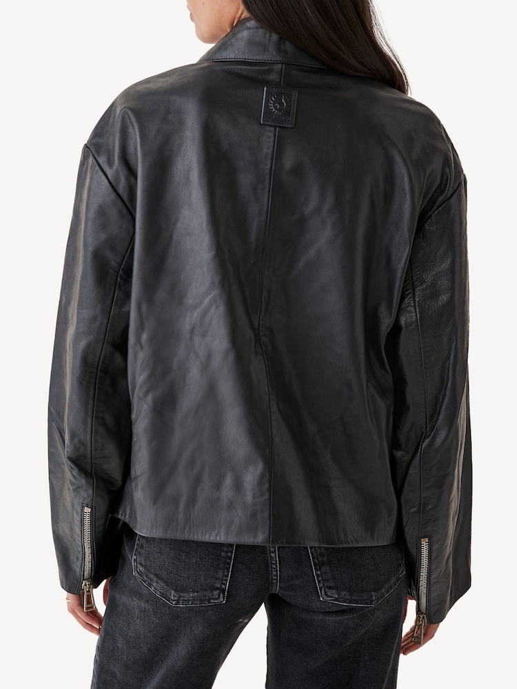Belstaff Black Copper Leather Jacket - Image 2 of 12