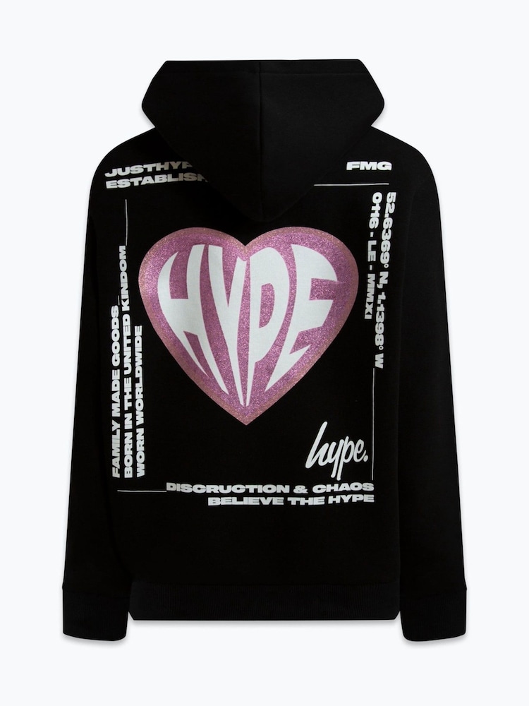 Hype. Girls Heart Black Hoodies - Image 2 of 4