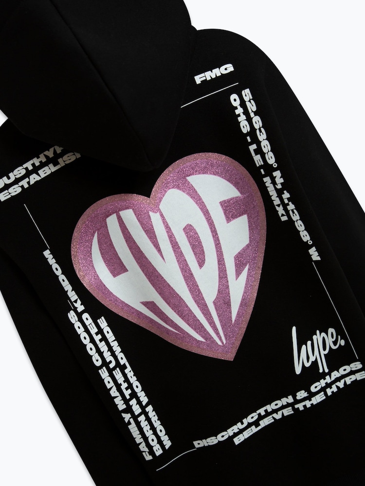 Hype. Girls Heart Black Hoodies - Image 4 of 4