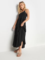 PixieGirl Petite Black Asymmetric Tiered Maxi Dress - Image 1 of 5