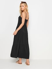 PixieGirl Petite Black Asymmetric Tiered Maxi Dress - Image 3 of 5